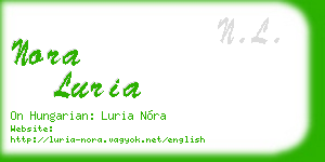 nora luria business card