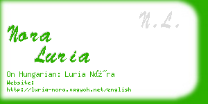 nora luria business card